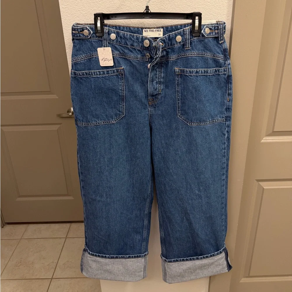 NWT Free People Palmer Cuffed Jeans - Picture 1 of 7
